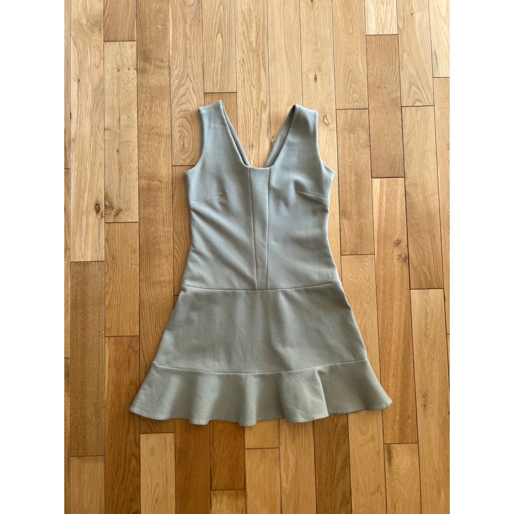 Reiss 1971 Culver Sleeveless Drop Waist Mini Dress Taupe Women's Size 4